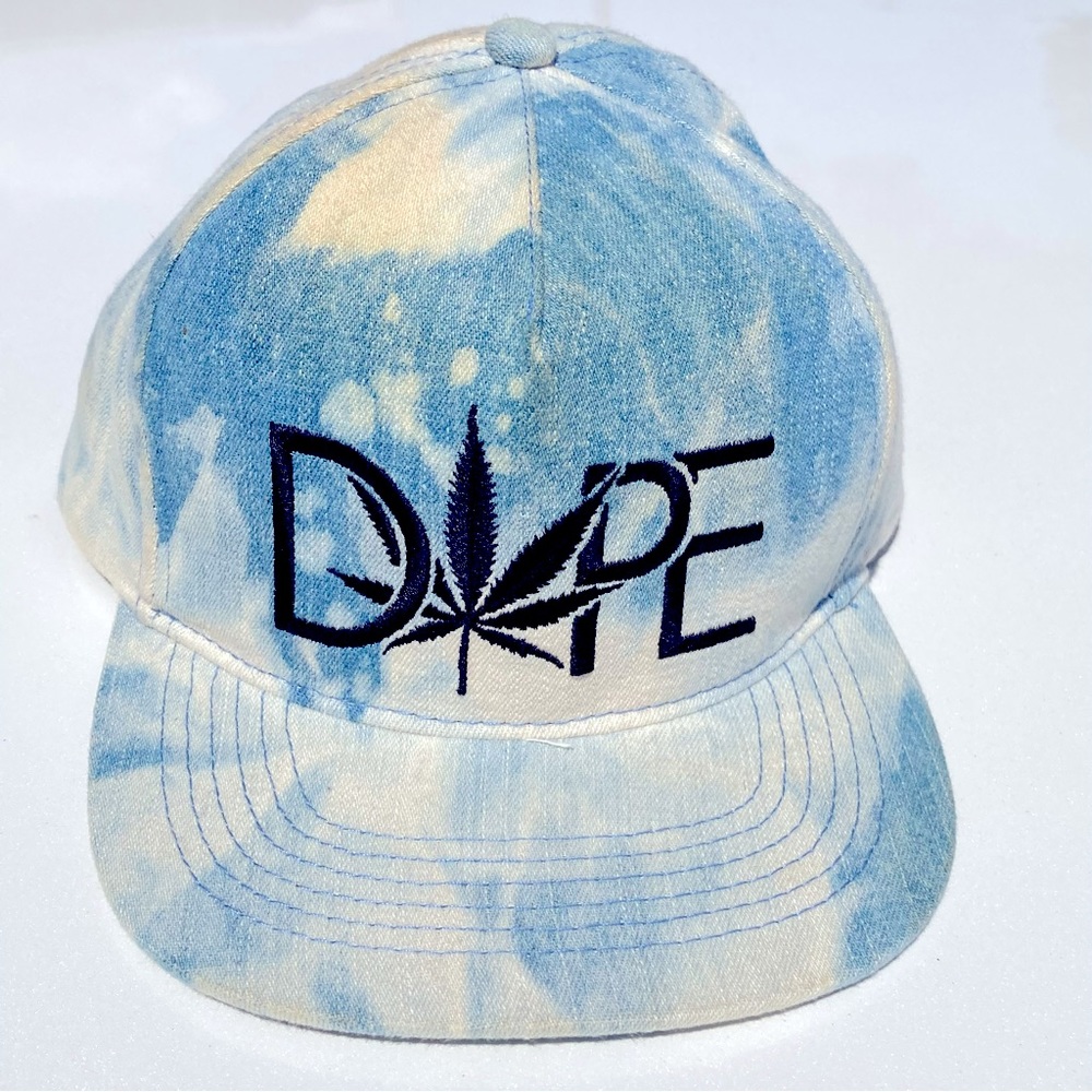 DOPE Smoke Acid Wash Denim SnapBack Jean Hat Cap